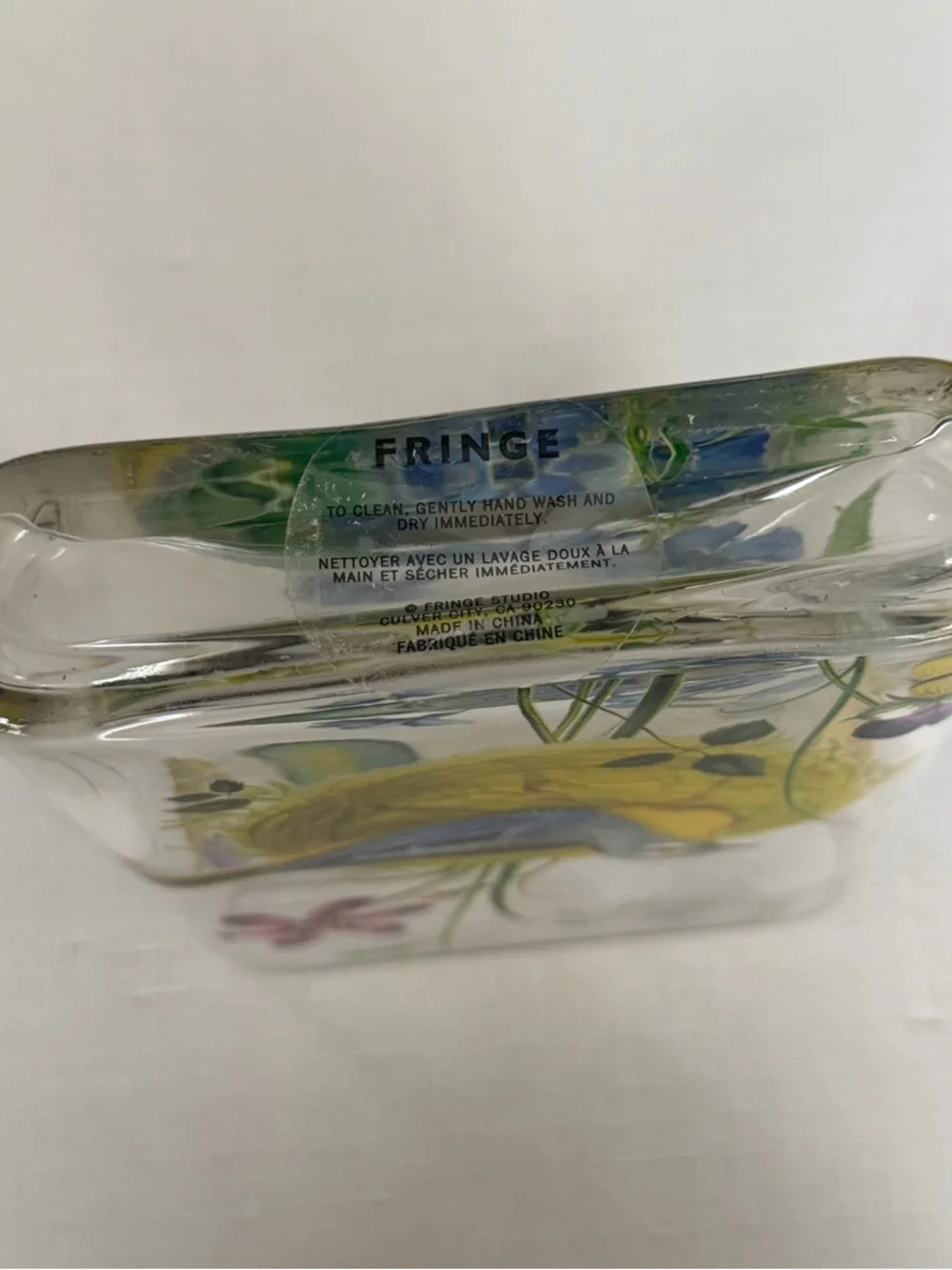 Fringe Studio Handpainted Glass Bird & Floral Nest Oval Decorative Vase